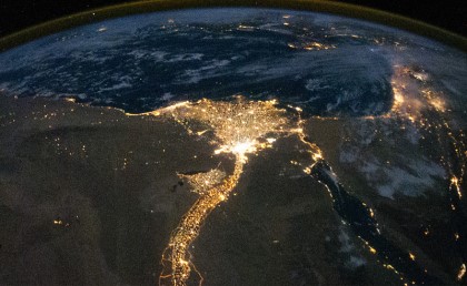 مصر المكان الوحيد المنور في فيديو متصور من الفضاء